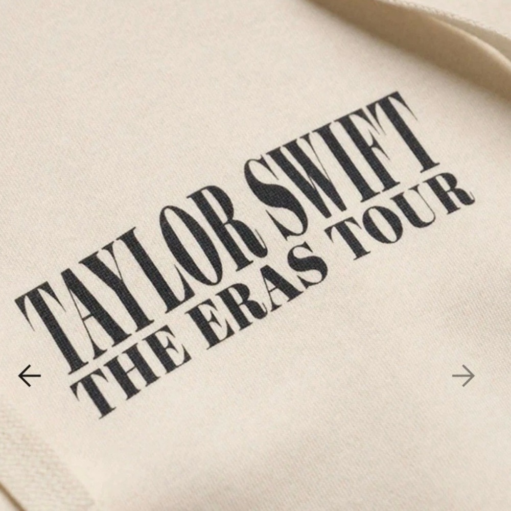 Authentic TAYLOR SWIFT 2023 Eras Tour Cream Hoodie Adult Relaxed Size: LARGE NEW - Picture 4 of 6